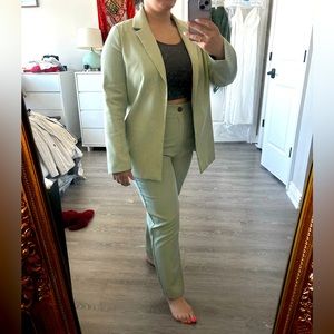 Mint green women’s pant suit